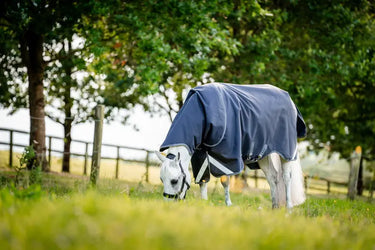 Horseware Ireland Rambo 1680D Plus Turnout Rug 100G Navy / Thunderstorm Grey & Silver| Online For Equine