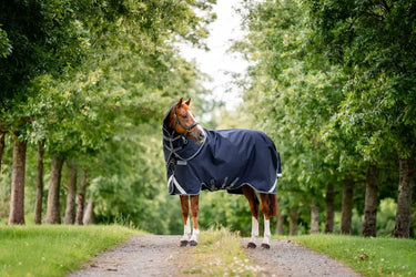 Horseware Ireland Rambo 1680D Plus Turnout Rug 100G Navy / Thunderstorm Grey & Silver| Online For Equine