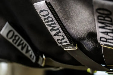 Horseware Ireland Rambo 1680D Turnout Rug 0G Black / Thunderstorm Grey & Silver| Online For Equine