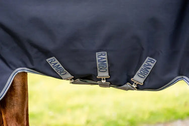 Horseware Ireland Rambo 1680D Turnout Rug 100G Navy / Thunderstorm Grey & Silver| Online For Equine