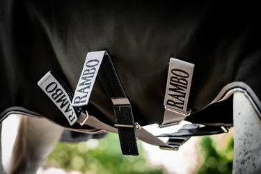 Horseware Ireland Rambo 1680D Turnout Rug 250G Vl Black / Thunderstorm Grey & Silver| Online For Equine