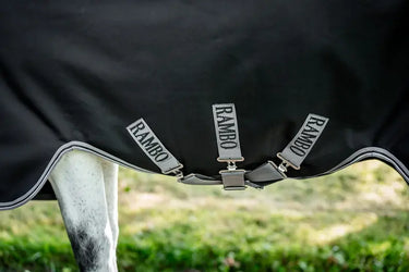 Horseware Ireland Rambo 1680D Turnout Rug 250G Vl Black / Thunderstorm Grey & Silver| Online For Equine