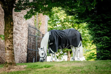 Horseware Ireland Rambo 1680D Turnout Rug 50G Black / Thunderstorm Grey & Silver| Online For Equine