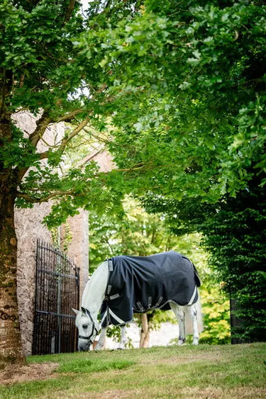 Horseware Ireland Rambo 1680D Turnout Rug 50G Black / Thunderstorm Grey & Silver| Online For Equine