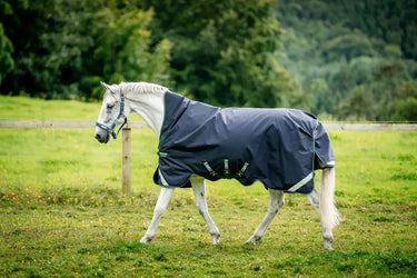 Horseware Ireland Rambo 1680D Wug Turnout Rug 200G Navy / Hunter Green & Silver| Online For Equine