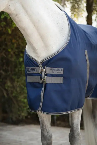 Horseware Ireland Rambo Stable Rug Sheet Navy / Thunderstorm Grey & Silver| Online For Equine