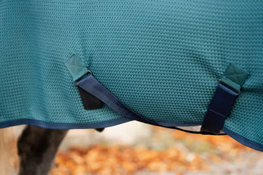 Horseware Ireland Rambo Techni Waffle Cooler Dynasty Green / Navy & Silver| Online For Equine