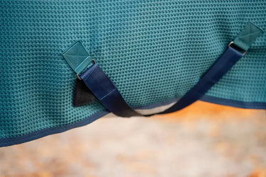 Horseware Ireland Rambo Techni Waffle Cooler Dynasty Green / Navy & Silver| Online For Equine