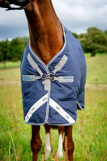 Horseware Ireland Rhino Plus Turnout Rug 450G Vl Navy / Titanium Grey & Classic Blue| Online For Equine