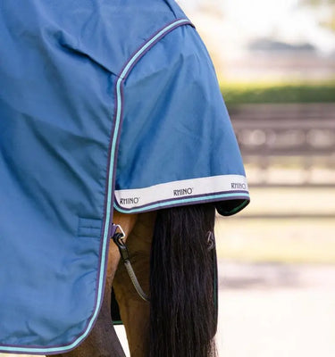 Horseware Ireland Rhino Turnout Rug 100G Navy / Grey & Aqua &Grey| Online For Equine