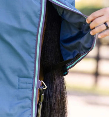 Horseware Ireland Rhino Turnout Rug 100G Navy / Grey & Aqua &Grey| Online For Equine