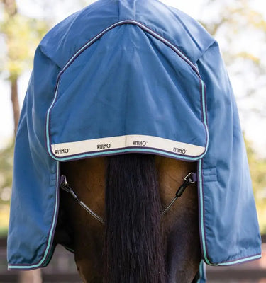 Horseware Ireland Rhino Turnout Rug 100G Navy / Grey & Aqua &Grey| Online For Equine