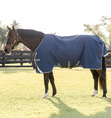 Horseware Ireland Rhino Turnout Rug 100G Navy / Titanium Grey & Classic Blue| Online For Equine