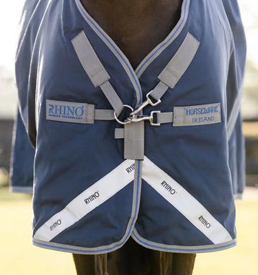 Horseware Ireland Rhino Turnout Rug 100G Navy / Titanium Grey & Classic Blue| Online For Equine
