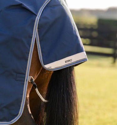 Horseware Ireland Rhino Turnout Rug 100G Navy / Titanium Grey & Classic Blue| Online For Equine