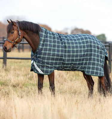 Horseware Ireland Rhino Wug Turnout Rug 100G Hunter Check / Navy & Green | Online For Equine