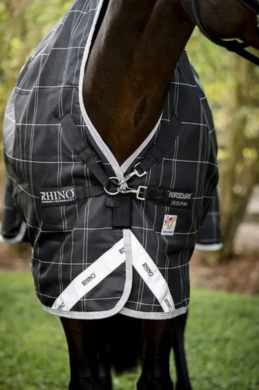Horseware Ireland Rhino Wug Turnout Rug 250G Vl Black / Grey / White Check & Grey| Online For Equine