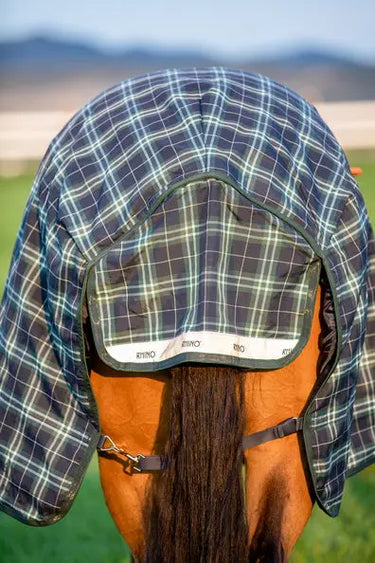 Horseware Ireland Rhino Wug Turnout Rug 250G Vl Hunter Check / Green & Navy| Online For Equine