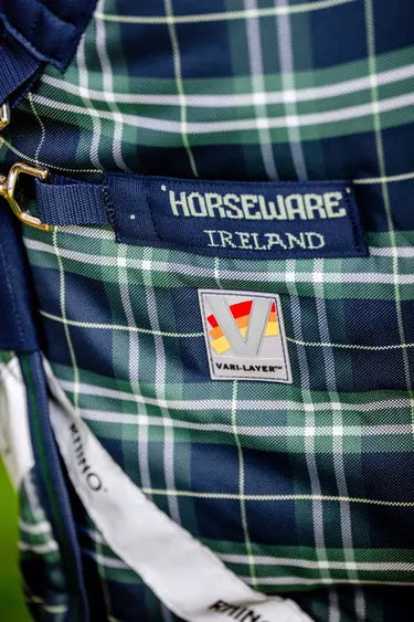 Horseware Ireland Rhino Wug Turnout Rug 450G Vl Hunter Check / Navy & Green| Online For Equine