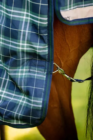 Horseware Ireland Rhino Wug Turnout Rug 450G Vl Hunter Check / Navy & Green| Online For Equine