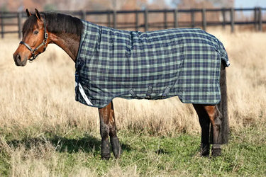 Horseware Ireland Rhino Wug Turnout Rug 450G Vl Hunter Check / Navy & Green| Online For Equine