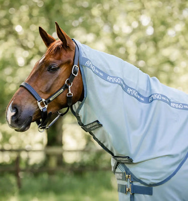 Horseware Ireland Silver/Titanium Grey & Silver Amigo Bug Rug Hood| Online For Equine