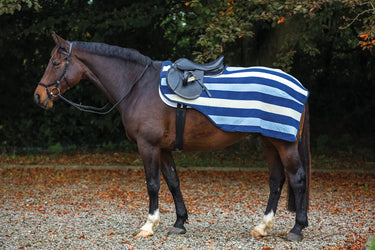 Horseware Ireland Whitney Stripe Navy Rambo Fleece Competition Sheet - Large (To fit rug 6'6" - 6'9")| Online For Equine