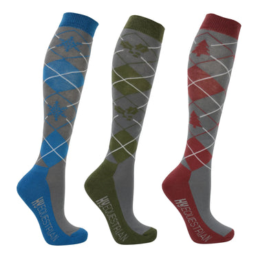 Hy Equestrian Christmas Argyle Socks (Pack of 3)| Online For Equine
