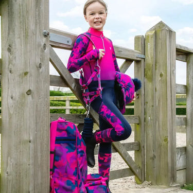 Hy Equestrian DynaForce Head Collar & Lead Rope Raspberry/ Navy| Online For Equine