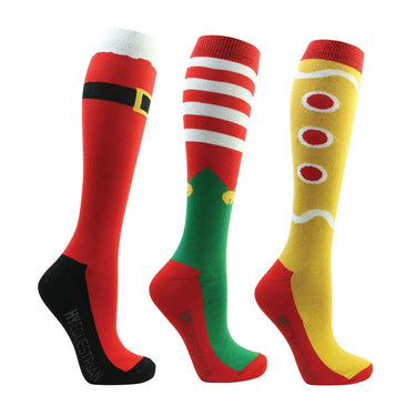 Hy Equestrian Festive Feet Christmas Socks (Pack of 3)| Online For Equine