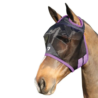 Hy Equestrian Mesh Half Mask without Ears Black/Grape Royal| Online For Equine