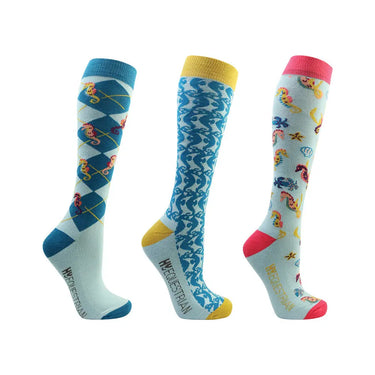 Hy Equestrian Shanti Seahorse Socks (Pack of 3)| Online For Equine