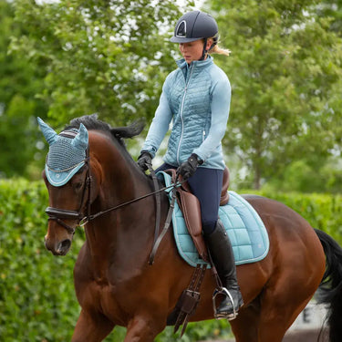 Hy Equestrian Synergy Fly Veil Aqua/ Silver| Online For Equine