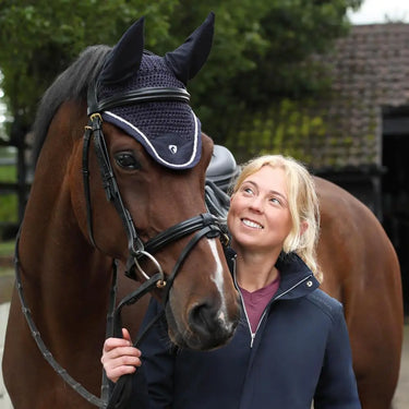 Hy Equestrian Synergy Fly Veil Navy/ Silver| Online For Equine
