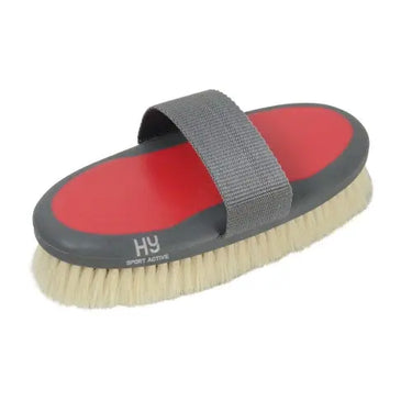 Buy Hy Sport Active Goat Hair Body Brush Rosette Red -Rosette Red| Online for Equine