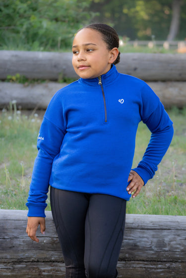 Buy Mochara Half Zip Sweatshirt in Cobalt Blue Young Rider | Online for Equine
