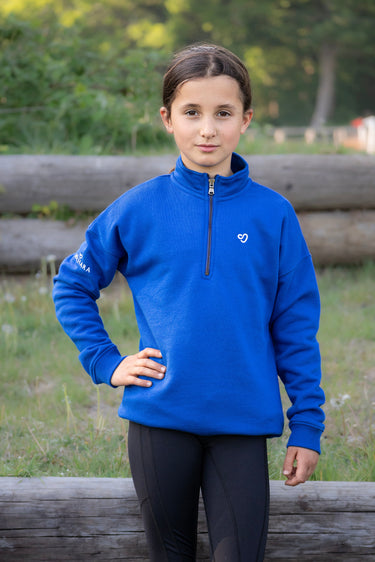 Buy Mochara Half Zip Sweatshirt in Cobalt Blue Young Rider | Online for Equine
