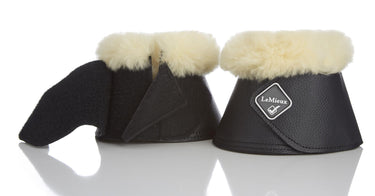 LeMieux Fleece WrapRound Over Reach Boots Black/Natural