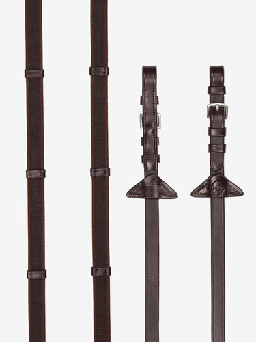 LeMieux Rubber Reins Havana/Silver