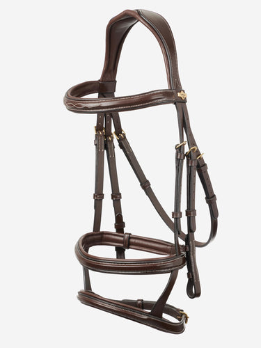 LeMieux Kudos Double Noseband Bridle Havana/Brass