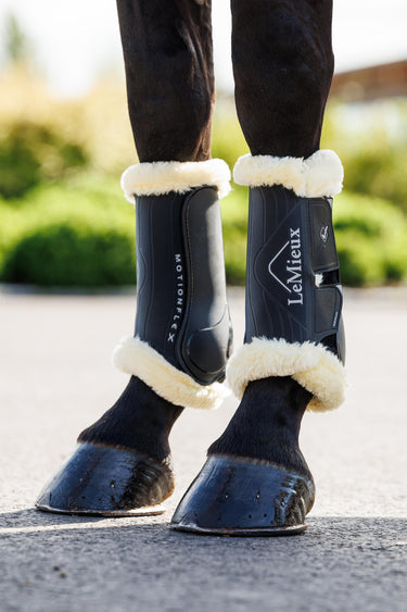 LeMieux Motionflex Dressage Boot with Fleece Edge Black/Natural