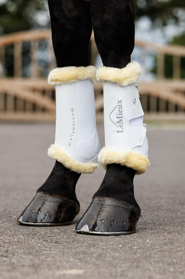 LeMieux Motionflex Dressage Boot with Fleece Edge White/Natural