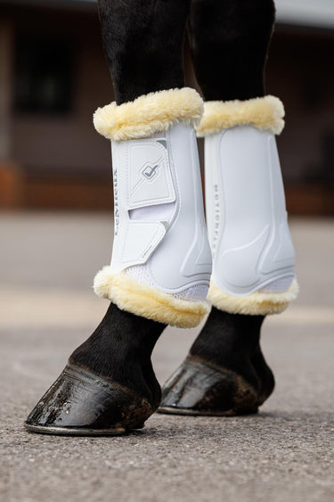 LeMieux Motionflex Dressage Boot with Fleece Edge White/Natural