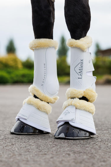 LeMieux Motionflex Over Reach Boot with Fleece Edge White/Natural