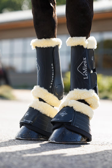 LeMieux Motionflex Over Reach Boot with Fleece Edge Black/Natural