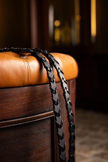 LeMieux Black/Silver Leather Laced Reins
