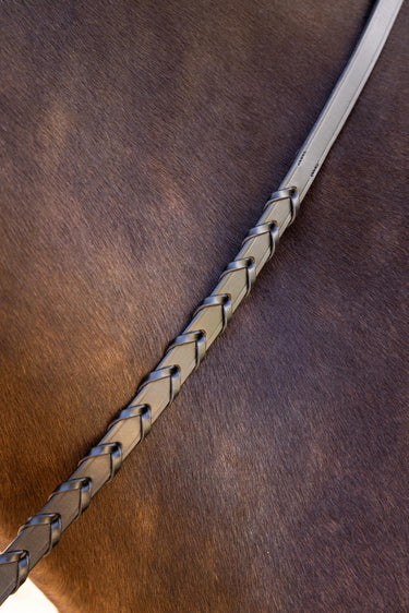 LeMieux Black/Silver Leather Laced Reins
