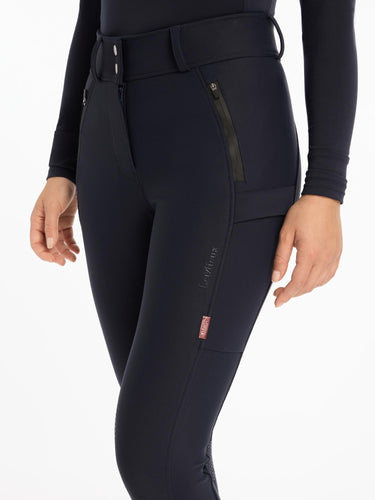 LeMieux Drytex Waterproof Breeches Knee Grip Navy