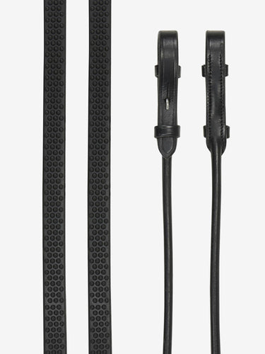 LeMieux Rolled Reins Black/Silver
