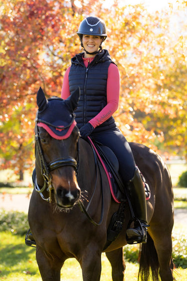 LeMieux Rose Hooded Puffer Gilet Navy
